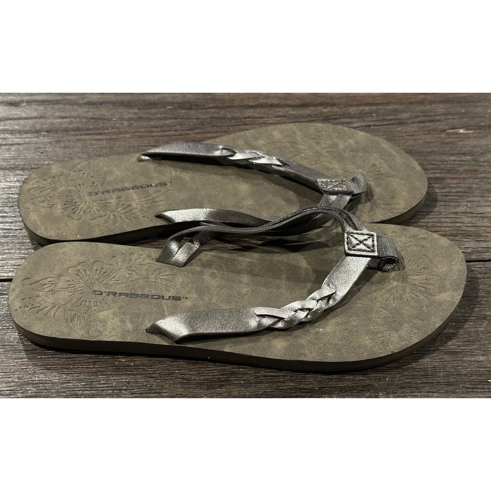 New O'rageous Womens braided Strap Flip Flop Thongs Slip On Toe Post sz 6